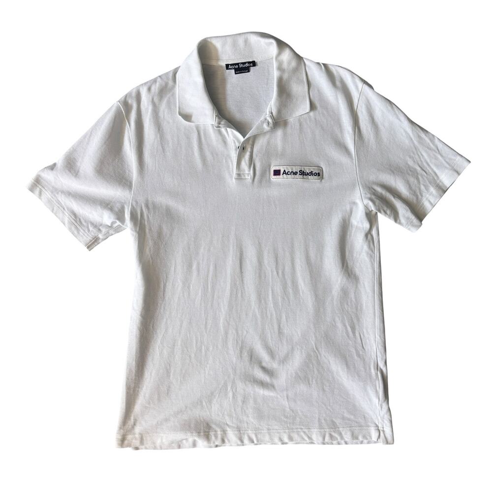 ACNE STUDIOS WHITE LARGE POLO SHIRT